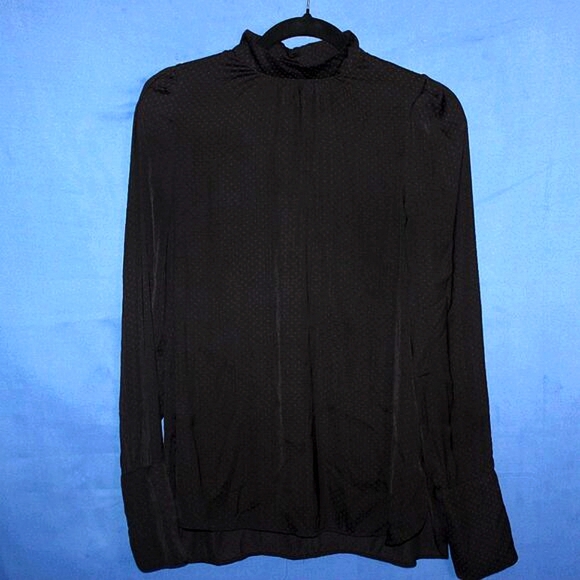 H&M Mock Neck Blouse Black Size 6 - Picture 3 of 9